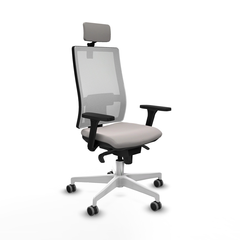 Horna sincro malla blanca similpiel blanco brazos 3D base blanca cabecero 2D ruedas 65mm engomadas