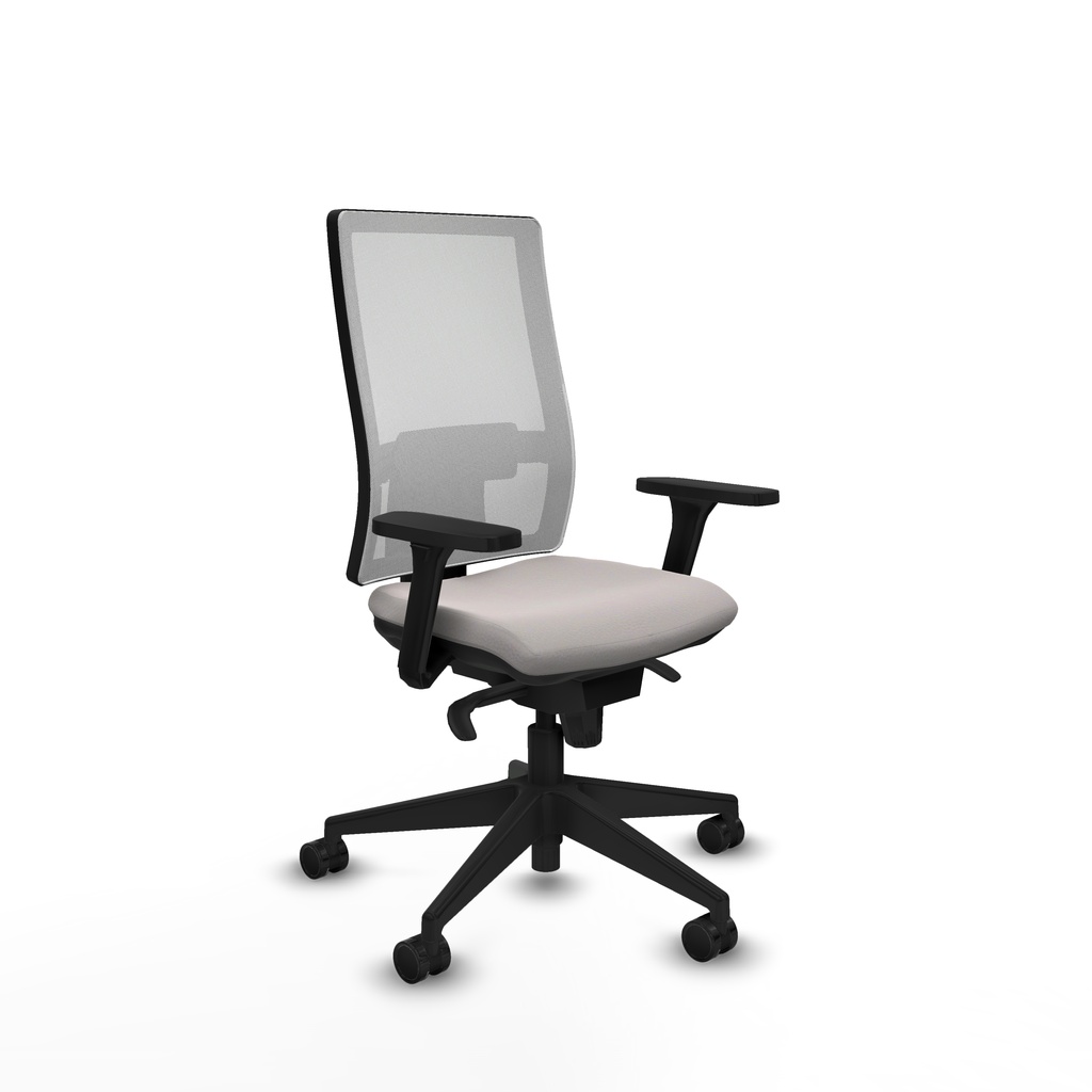 Horna sincro malla blanca similpiel blanco brazos 3D base piramidal  ruedas 65mm nailon