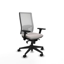 Horna sincro malla blanca similpiel blanco brazos 3D base piramidal  ruedas 65mm nailon