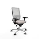Horna sincro malla blanca similpiel blanco brazos 3D base aluminio  ruedas 65mm engomadas