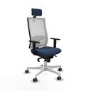 Horna sincro malla blanca similpiel azul marino brazos 1D base blanca cabecero 2D ruedas 65mm engomadas