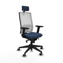 Horna sincro malla blanca similpiel azul marino brazos 2D base piramidal cabecero 2D ruedas 65mm engomadas