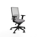 Horna sincro malla blanca similpiel gris brazos 2D base piramidal  ruedas 65mm engomadas