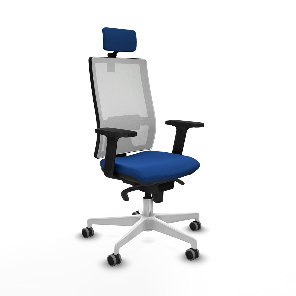 Horna sincro malla blanca similpiel azul brazos 2D base blanca cabecero 2D ruedas 65mm engomadas