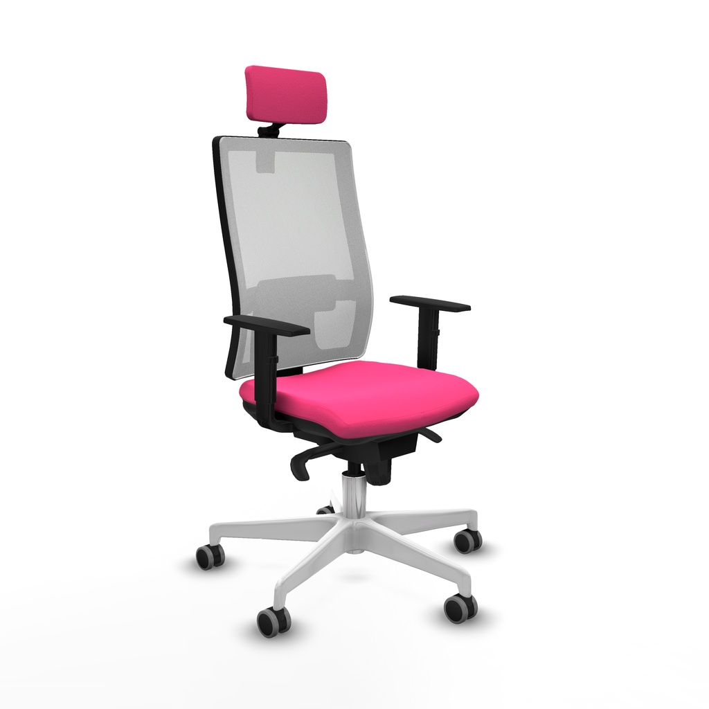 Horna sincro malla blanca similpiel rosa brazos 1D base blanca cabecero 2D ruedas 65mm engomadas