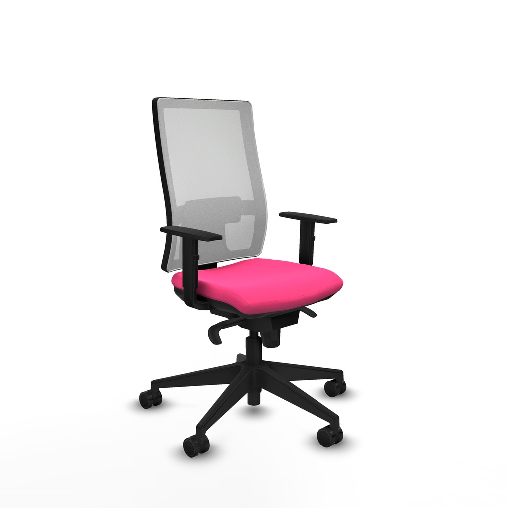 Horna sincro malla blanca similpiel rosa brazos 1D base piramidal  ruedas 65mm nailon