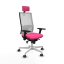 Horna sincro malla blanca similpiel rosa brazos 3D base blanca cabecero 2D ruedas 65mm engomadas