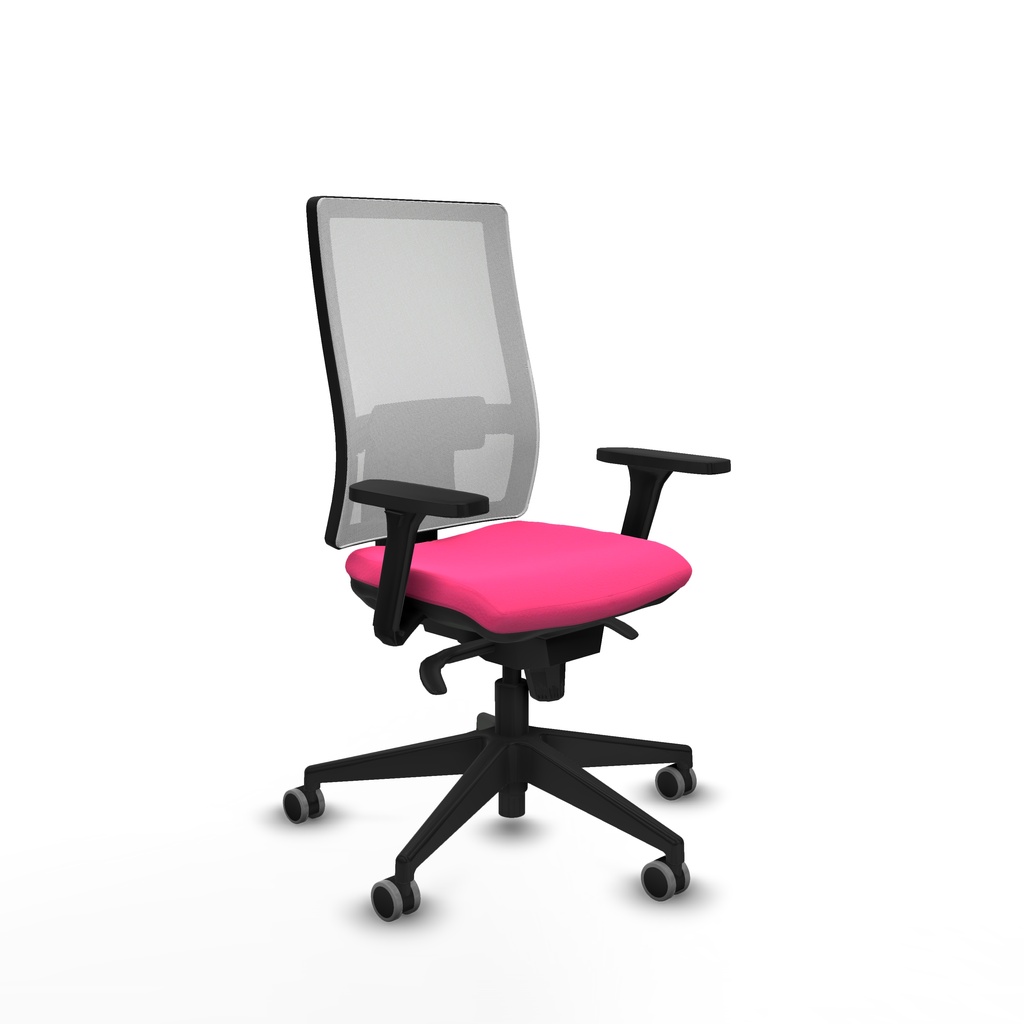 Horna sincro malla blanca similpiel rosa brazos 3D base piramidal  ruedas 65mm engomadas
