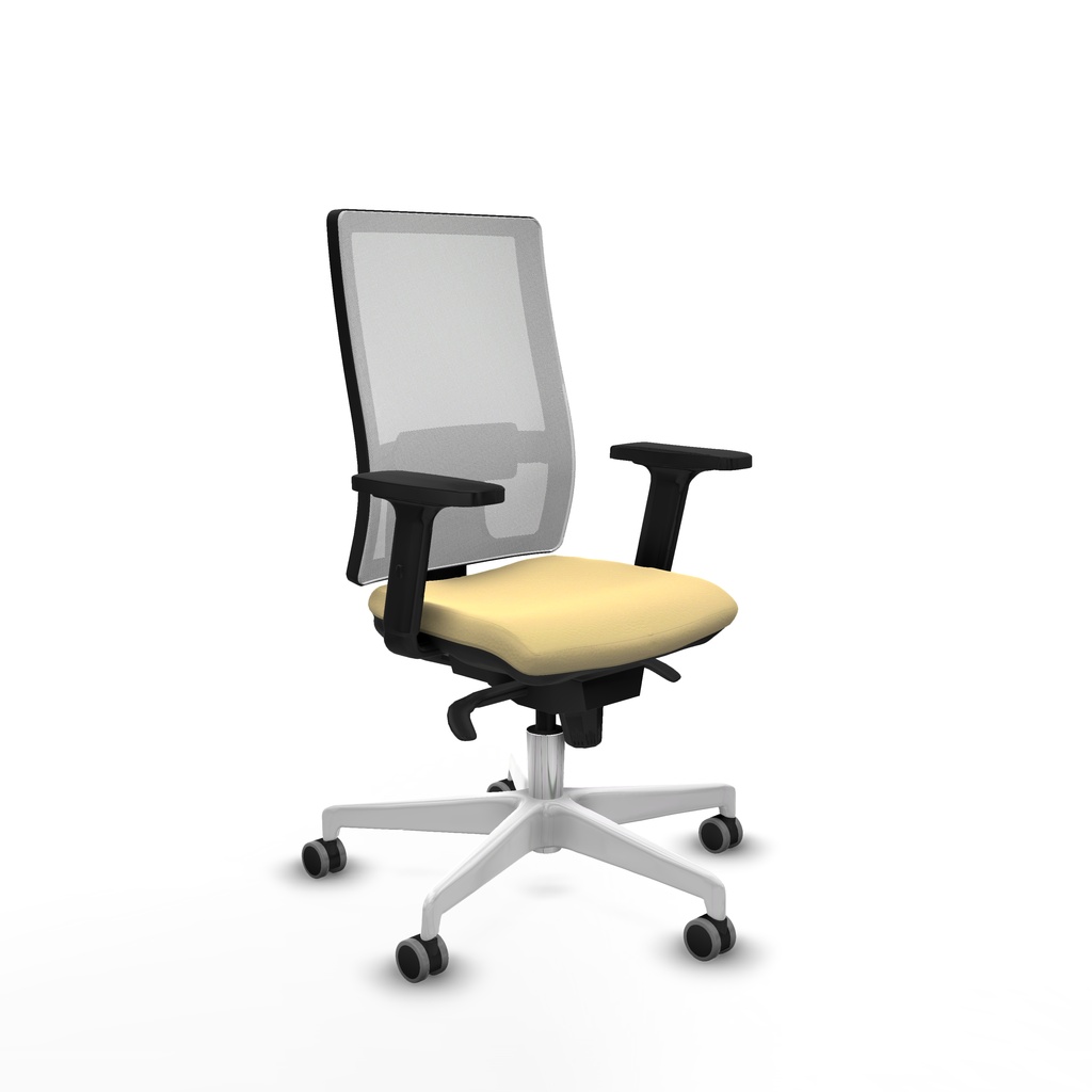 Horna sincro malla blanca similpiel crema brazos 2D base blanca  ruedas 65mm engomadas