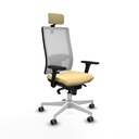 Horna sincro malla blanca similpiel crema brazos 3D base blanca cabecero 2D ruedas 65mm engomadas