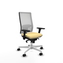 Horna sincro malla blanca similpiel crema brazos 3D base blanca  ruedas 65mm nailon