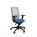 Horna sincro malla blanca similpiel azul claro brazos 2D base piramidal  ruedas 65mm engomadas
