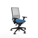 Horna sincro malla blanca similpiel azul claro brazos 3D base piramidal  ruedas 65mm engomadas