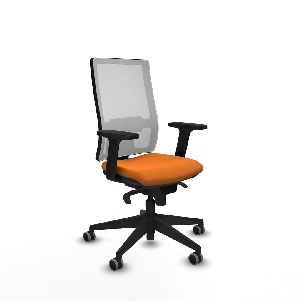 Horna sincro malla blanca similpiel naranja brazos 2D base piramidal  ruedas 65mm engomadas
