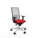 Horna sincro malla blanca similpiel rojo brazos 1D base blanca  ruedas 65mm nailon