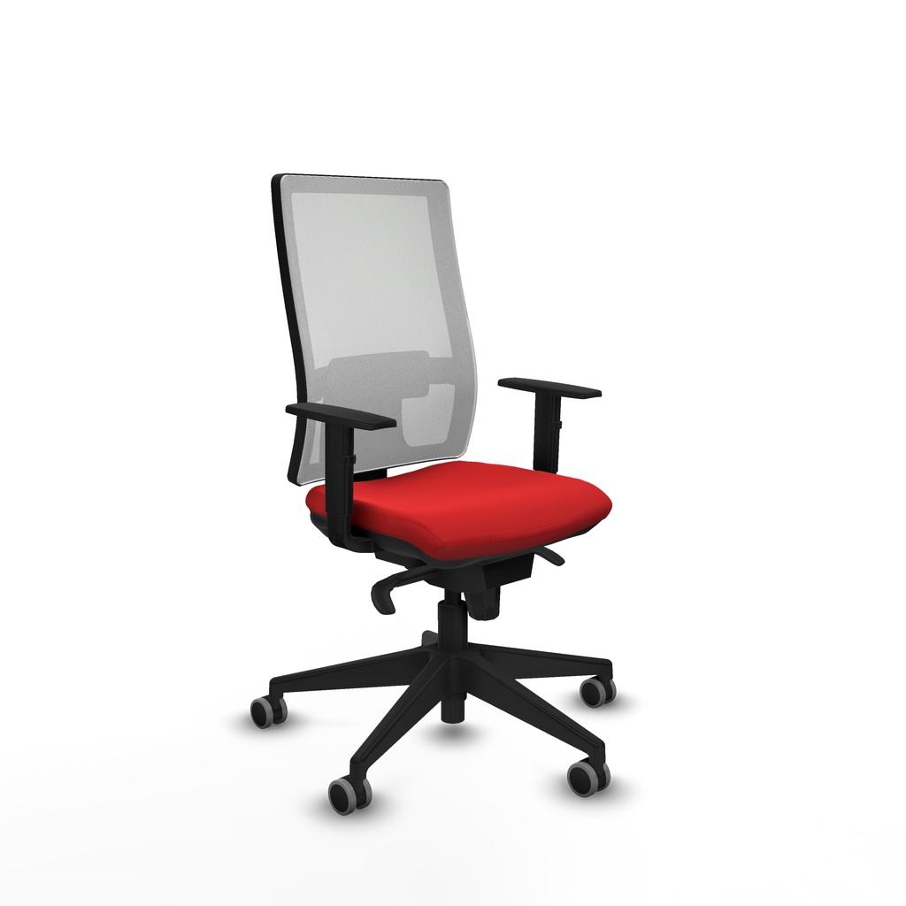 Horna sincro malla blanca similpiel rojo brazos 1D base piramidal  ruedas 65mm engomadas