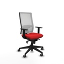 Horna sincro malla blanca similpiel rojo brazos 1D base piramidal  ruedas 65mm engomadas
