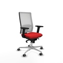 Horna sincro malla blanca similpiel rojo brazos 2D base aluminio  ruedas 65mm engomadas