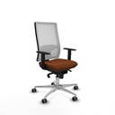 Horna sincro malla blanca similpiel marrón brazos 1D base aluminio  ruedas 65mm engomadas