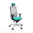 Horna sincro malla blanca similpiel turquesa brazos 1D base blanca cabecero 2D ruedas 65mm engomadas