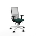 Horna sincro malla blanca similpiel verde botella brazos 1D base blanca  ruedas 65mm nailon