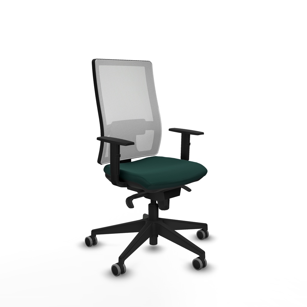Horna sincro malla blanca similpiel verde botella brazos 1D base piramidal  ruedas 65mm engomadas