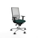 Horna sincro malla blanca similpiel verde botella brazos 1D base aluminio  ruedas 65mm engomadas