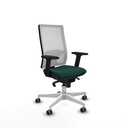 Horna sincro malla blanca similpiel verde botella brazos 2D base blanca  ruedas 65mm engomadas