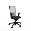 Horna sincro malla blanca similpiel verde botella brazos 2D base piramidal  ruedas 65mm engomadas