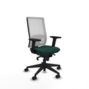 Horna sincro malla blanca similpiel verde botella brazos 2D base piramidal  ruedas 65mm nailon