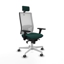 Horna sincro malla blanca similpiel verde botella brazos 3D base blanca cabecero 2D ruedas 65mm engomadas