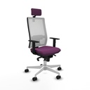 Horna sincro malla blanca similpiel morado brazos 1D base blanca cabecero 2D ruedas 65mm nailon