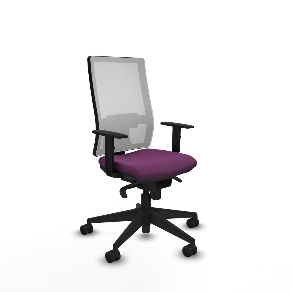 Horna sincro malla blanca similpiel morado brazos 1D base piramidal  ruedas 65mm nailon