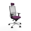 Horna sincro malla blanca similpiel morado brazos 1D base aluminio cabecero 2D ruedas 65mm nailon
