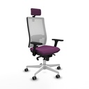 Horna sincro malla blanca similpiel morado brazos 3D base blanca cabecero 2D ruedas 65mm engomadas
