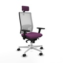 Horna sincro malla blanca similpiel morado brazos 3D base blanca cabecero 2D ruedas 65mm nailon
