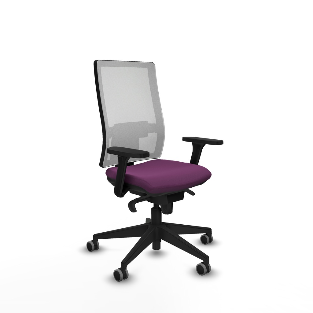 Horna sincro malla blanca similpiel morado brazos 3D base piramidal  ruedas 65mm engomadas