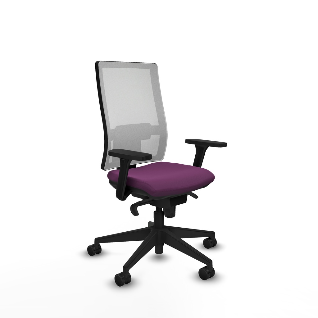 Horna sincro malla blanca similpiel morado brazos 3D base piramidal  ruedas 65mm nailon