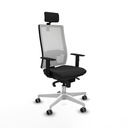 Horna sincro malla blanca similpiel negro brazos 1D base blanca cabecero 2D ruedas 65mm engomadas