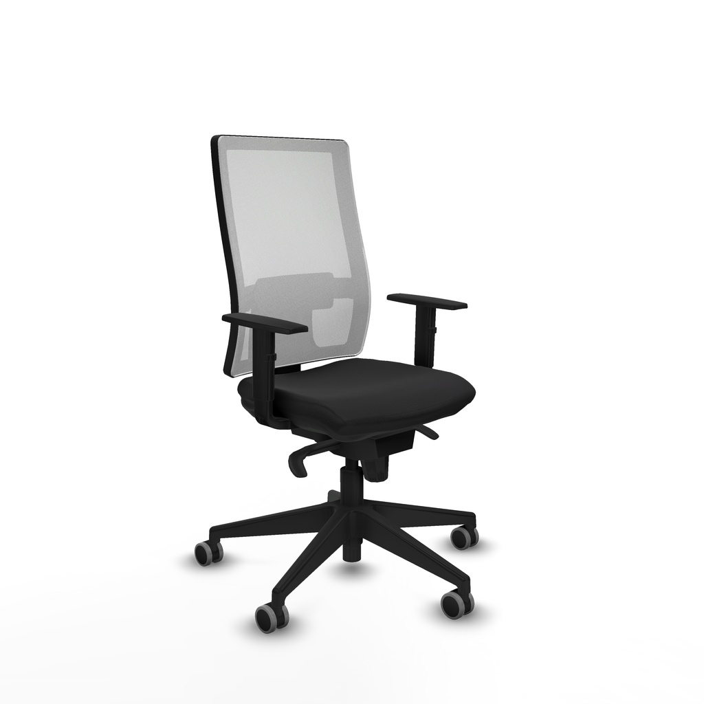 Horna sincro malla blanca similpiel negro brazos 1D base piramidal  ruedas 65mm engomadas