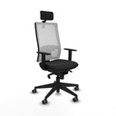 Horna sincro malla blanca similpiel negro brazos 1D base piramidal cabecero 2D ruedas 65mm engomadas