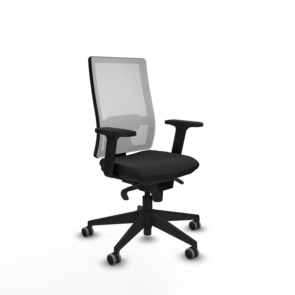Horna sincro malla blanca similpiel negro brazos 2D base piramidal  ruedas 65mm engomadas