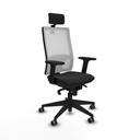 Horna sincro malla blanca similpiel negro brazos 2D base piramidal cabecero 2D ruedas 65mm engomadas