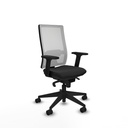 Horna sincro malla blanca similpiel negro brazos 2D base piramidal  ruedas 65mm nailon