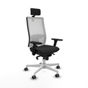 Horna sincro malla blanca similpiel negro brazos 3D base blanca cabecero 2D ruedas 65mm engomadas
