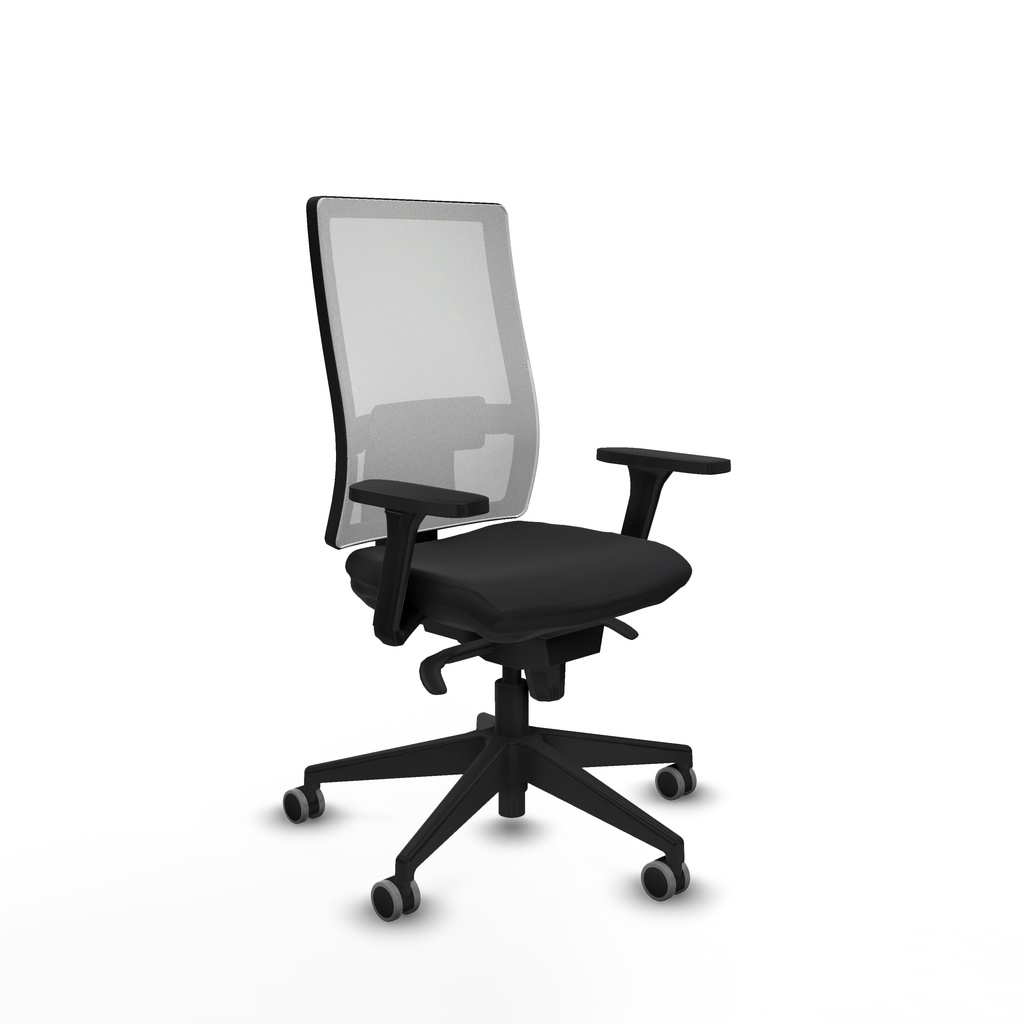 Horna sincro malla blanca similpiel negro brazos 3D base piramidal  ruedas 65mm engomadas