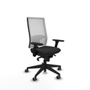 Horna sincro malla blanca similpiel negro brazos 3D base piramidal  ruedas 65mm engomadas