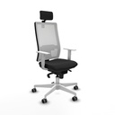 Horna sincro malla blanca similpiel negro brazos blancos base blanca cabecero 2D ruedas 65mm engomadas