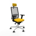 Horna sincro malla gris bali amarillo brazos 2D base blanca cabecero 2D ruedas 65mm engomadas
