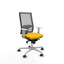 Horna sincro malla gris bali amarillo brazos blancos base aluminio  ruedas 65mm engomadas